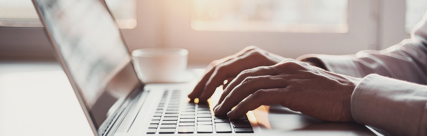 Person using a laptop computer