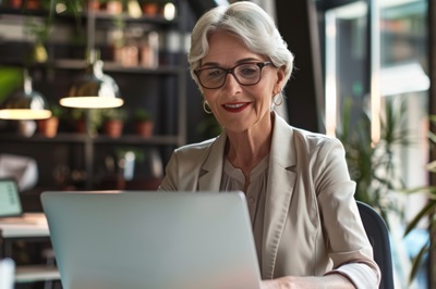 Women on computer